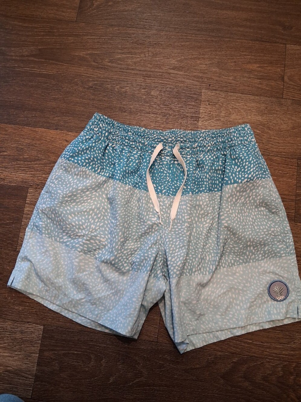 Chubbies Swim Trunks Men Sz S Green Blue Speckle Dot Lined Swimsuit 5.5 Inseam
